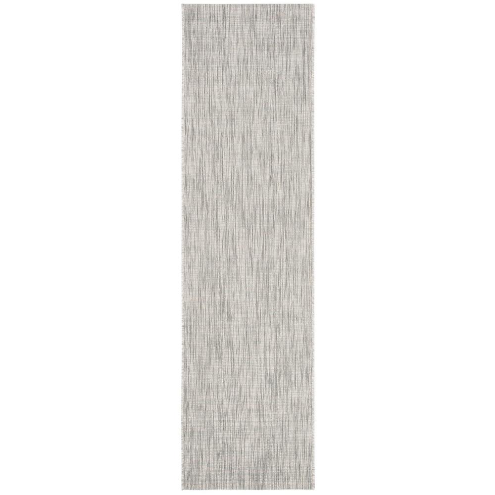 COURTYARD, GREY / TURQUOISE, 2'-3" X 12', Area Rug. Picture 1