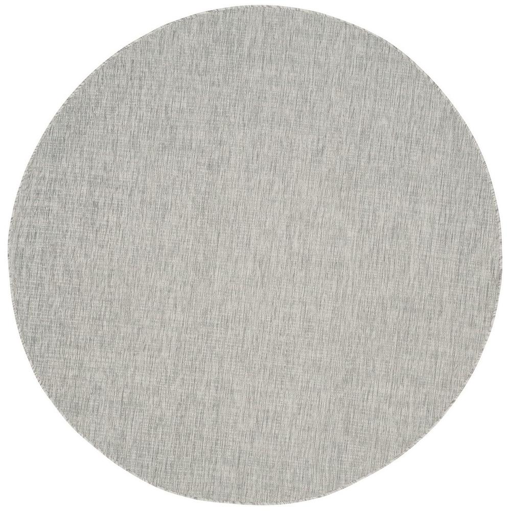 COURTYARD, GREY / TURQUOISE, 6'-7" X 6'-7" Round, Area Rug. Picture 1