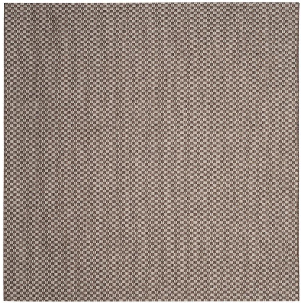 COURTYARD, LIGHT BROWN / LIGHT GREY, 6'-7" X 6'-7" Square, Area Rug. Picture 1