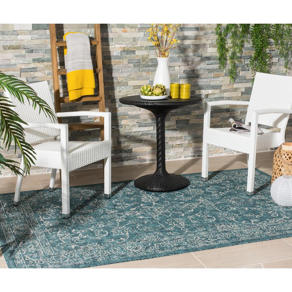 COURTYARD, TURQUOISE, 5'-3" X 7'-7", Area Rug. Picture 7