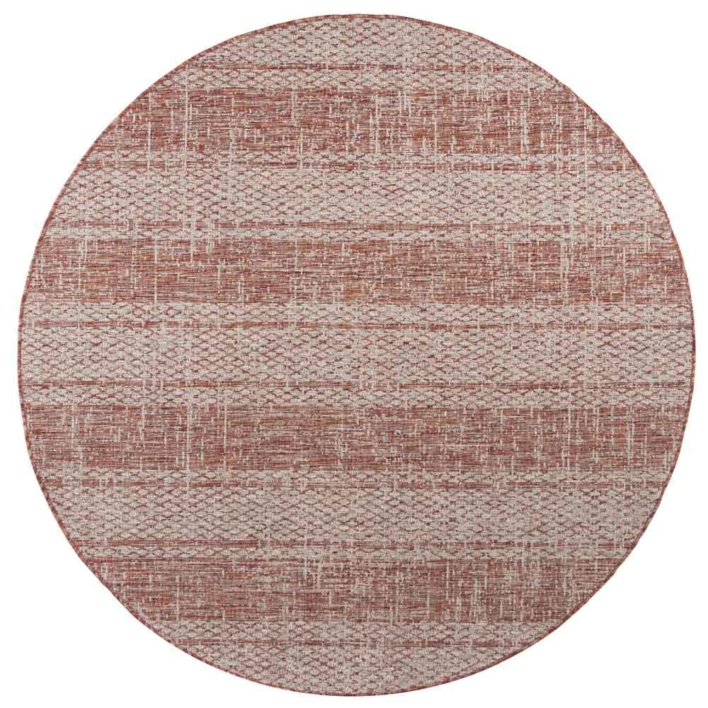 COURTYARD, LIGHT BEIGE/TERRACOTTA, 6'-7" Round, Area Rug, CY8736-36512-7R. Picture 1