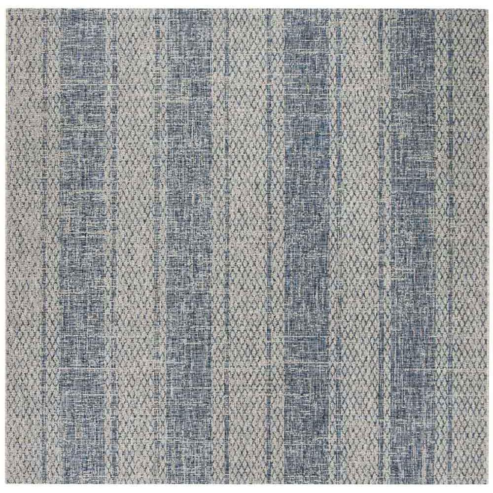 COURTYARD, LIGHT GREY / BLUE, 6'-7" X 6'-7" Square, Area Rug, CY8736-36812-7SQ. Picture 1