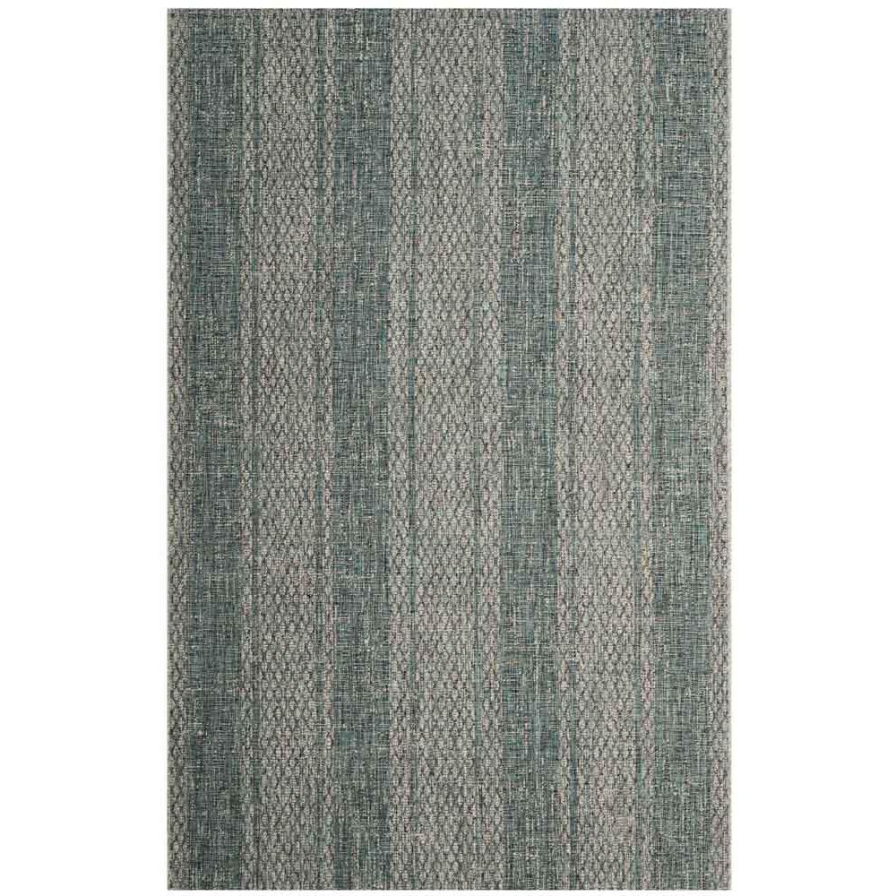 COURTYARD, LIGHT GREY / TEAL, 4' X 5'-7", Area Rug, CY8736-37212-4. Picture 1