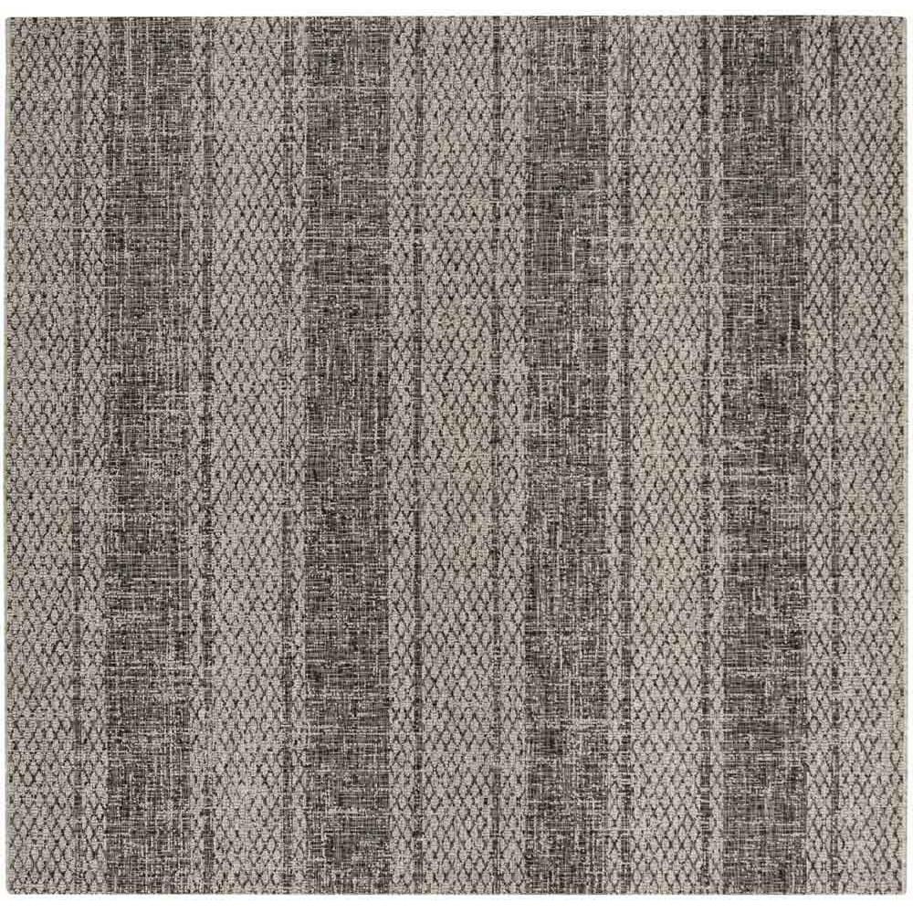 COURTYARD, LIGHT GREY / BLACK, 6'-7" X 6'-7" Square, Area Rug, CY8736-37612-7SQ. Picture 1