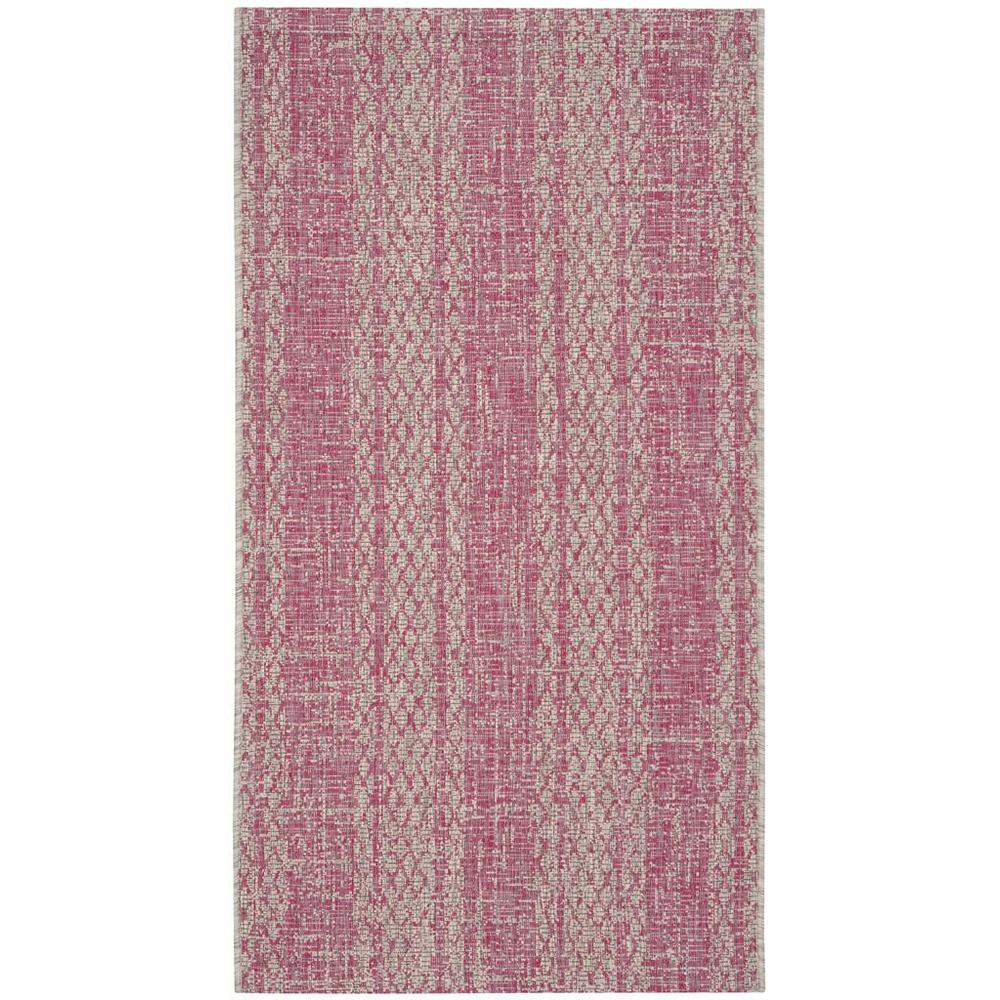 COURTYARD, LIGHT GREY / FUCHSIA, 2'-7" X 5', Area Rug, CY8736-39712-3. Picture 1