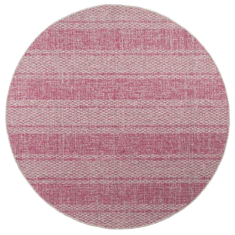 COURTYARD, LIGHT GREY / FUCHSIA, 6'-7" X 6'-7" Round, Area Rug, CY8736-39712-7R. Picture 1