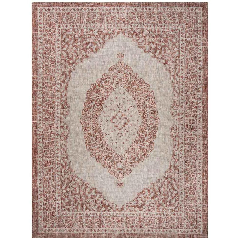 COURTYARD, LIGHT BEIGE / TERRACOTTA, 8' X 11', Area Rug, CY8751-36512-8. Picture 1