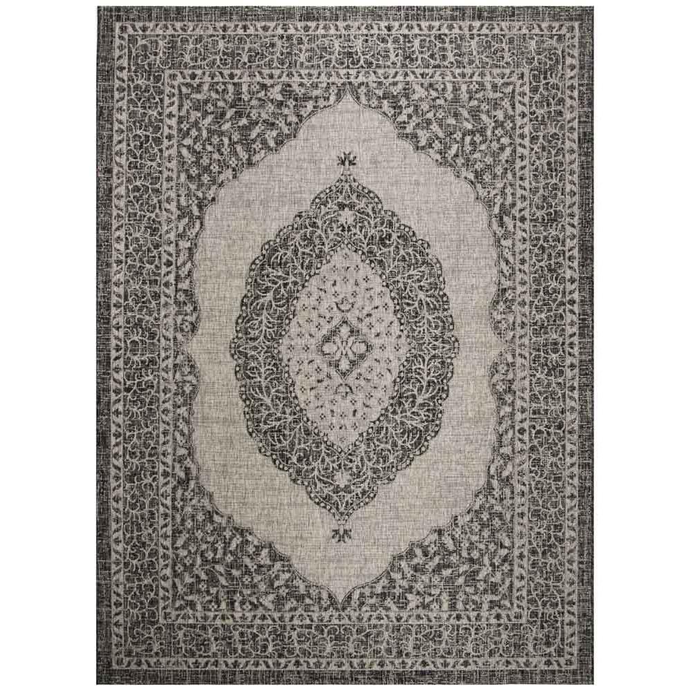 COURTYARD, LIGHT GREY / BLACK, 8' X 11', Area Rug, CY8751-37612-8. Picture 1