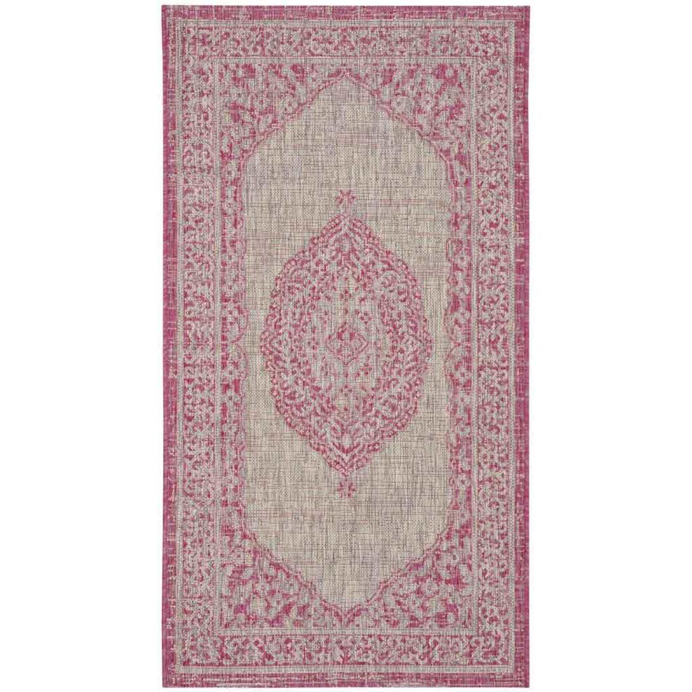 COURTYARD, LIGHT GREY / FUCHSIA, 2' X 3'-7", Area Rug, CY8751-39712-2. Picture 1