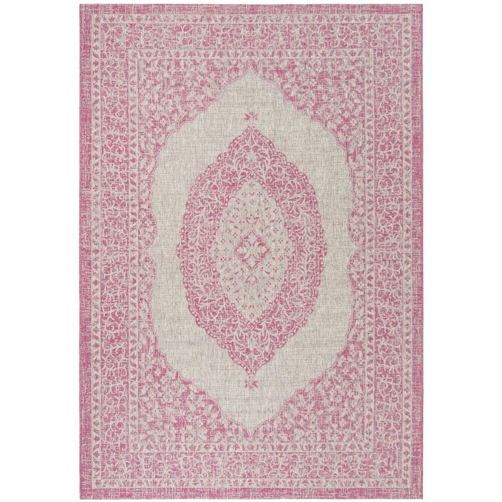 COURTYARD, LIGHT GREY / FUCHSIA, 4' X 5'-7", Area Rug, CY8751-39712-4. Picture 1