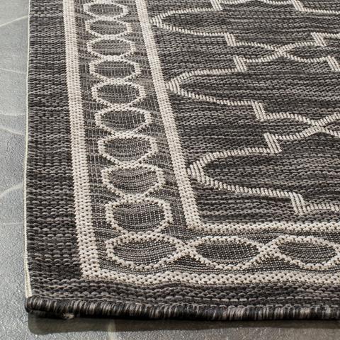 COURTYARD, BLACK / BEIGE, 5'-3" X 7'-7", Area Rug, CY8871-36621-5. Picture 3