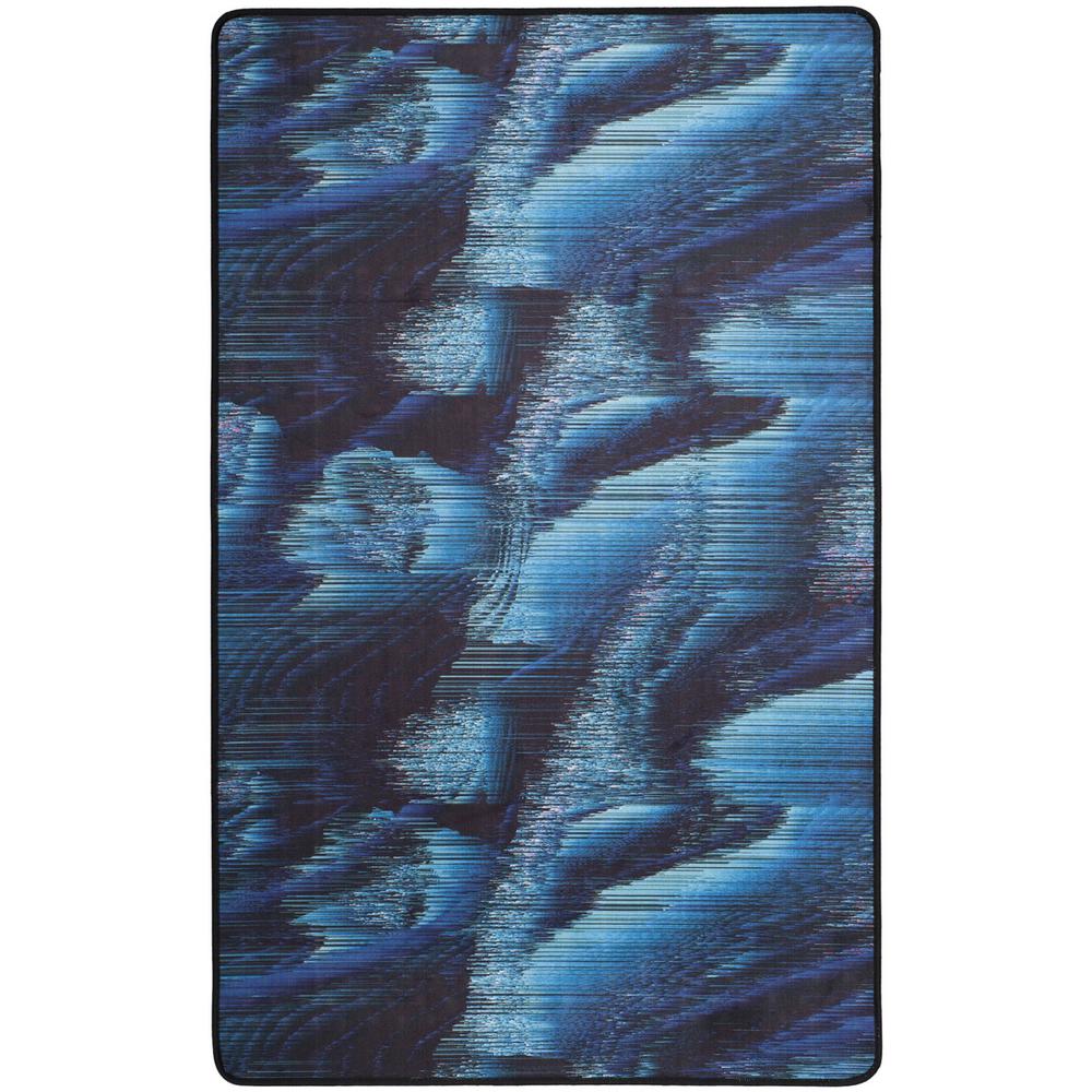 DAYTONA, BLACK / TURQUOISE, 3' X 5', Area Rug. Picture 1