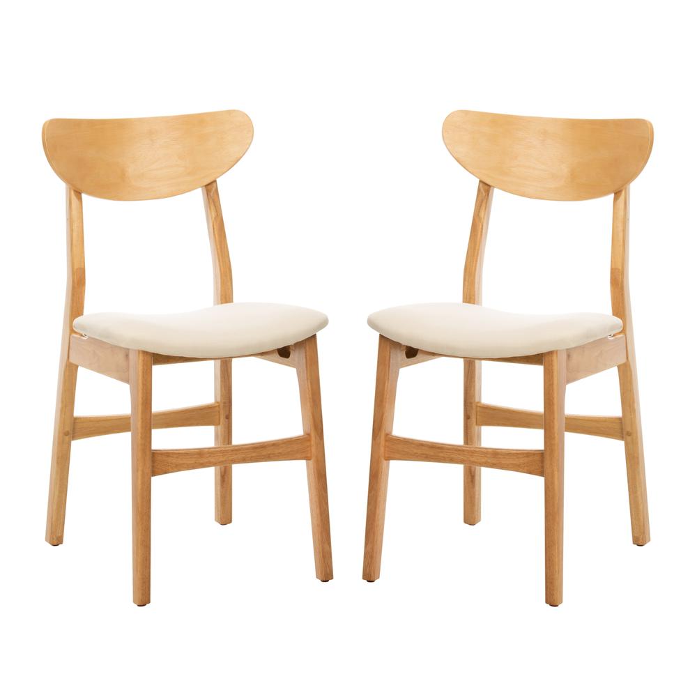 Lucca Retro Dining Chair, Natural/White. Picture 3