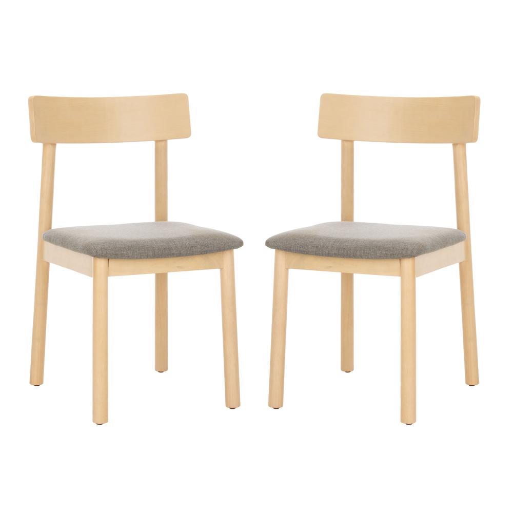 Lizette Retro Dining Chair, White Oak/Grey. Picture 3