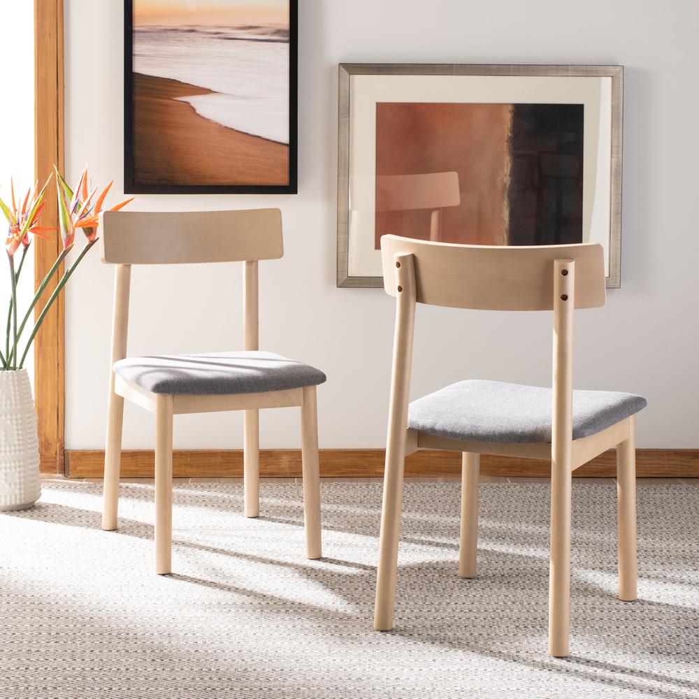 Lizette Retro Dining Chair, White Oak/Grey. Picture 1