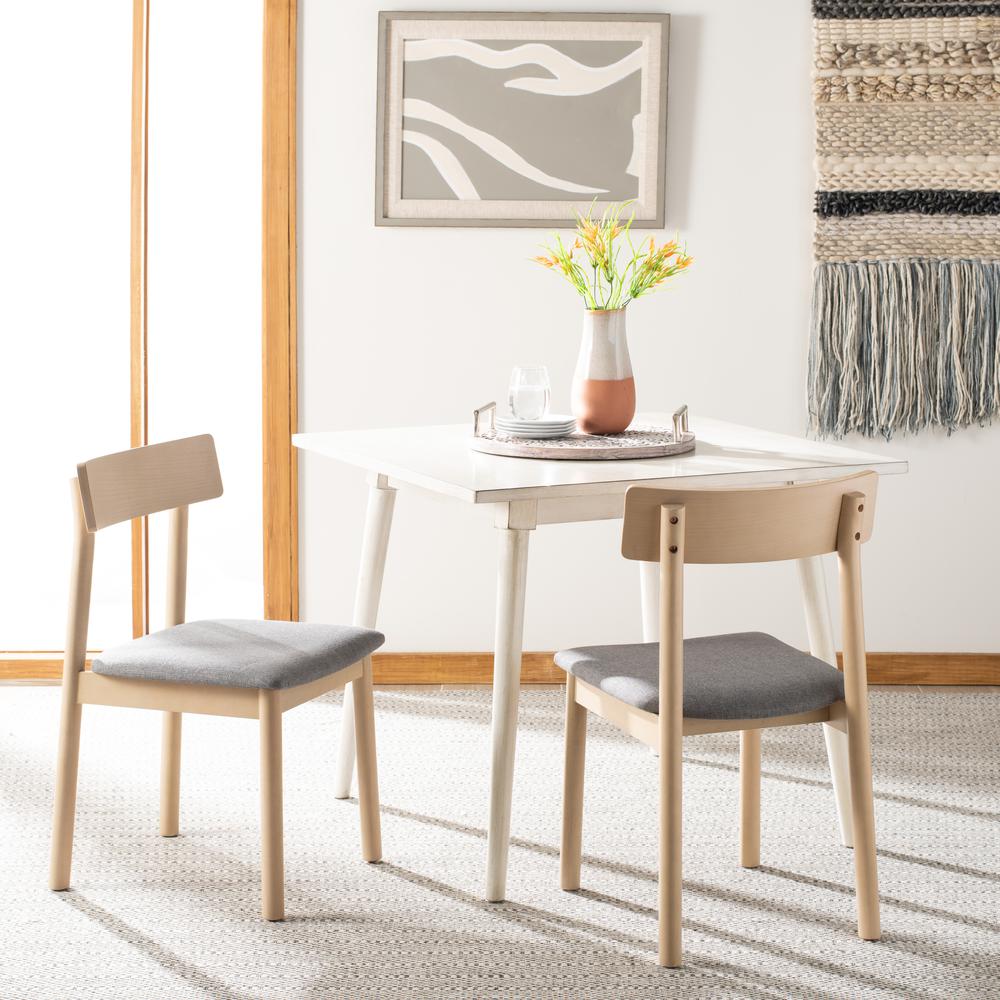 Lizette Retro Dining Chair, White Oak/Grey. Picture 2