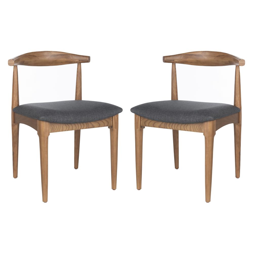 Lionel Retro Dining Chair, Brown/Dark Grey. Picture 3