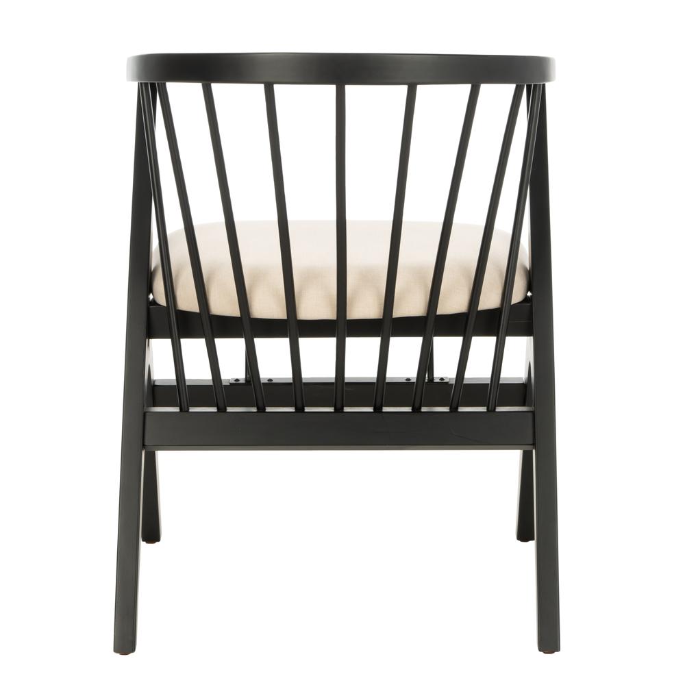Noah Spindle Dining Chair, Black/Beige, Set of 2. Picture 3
