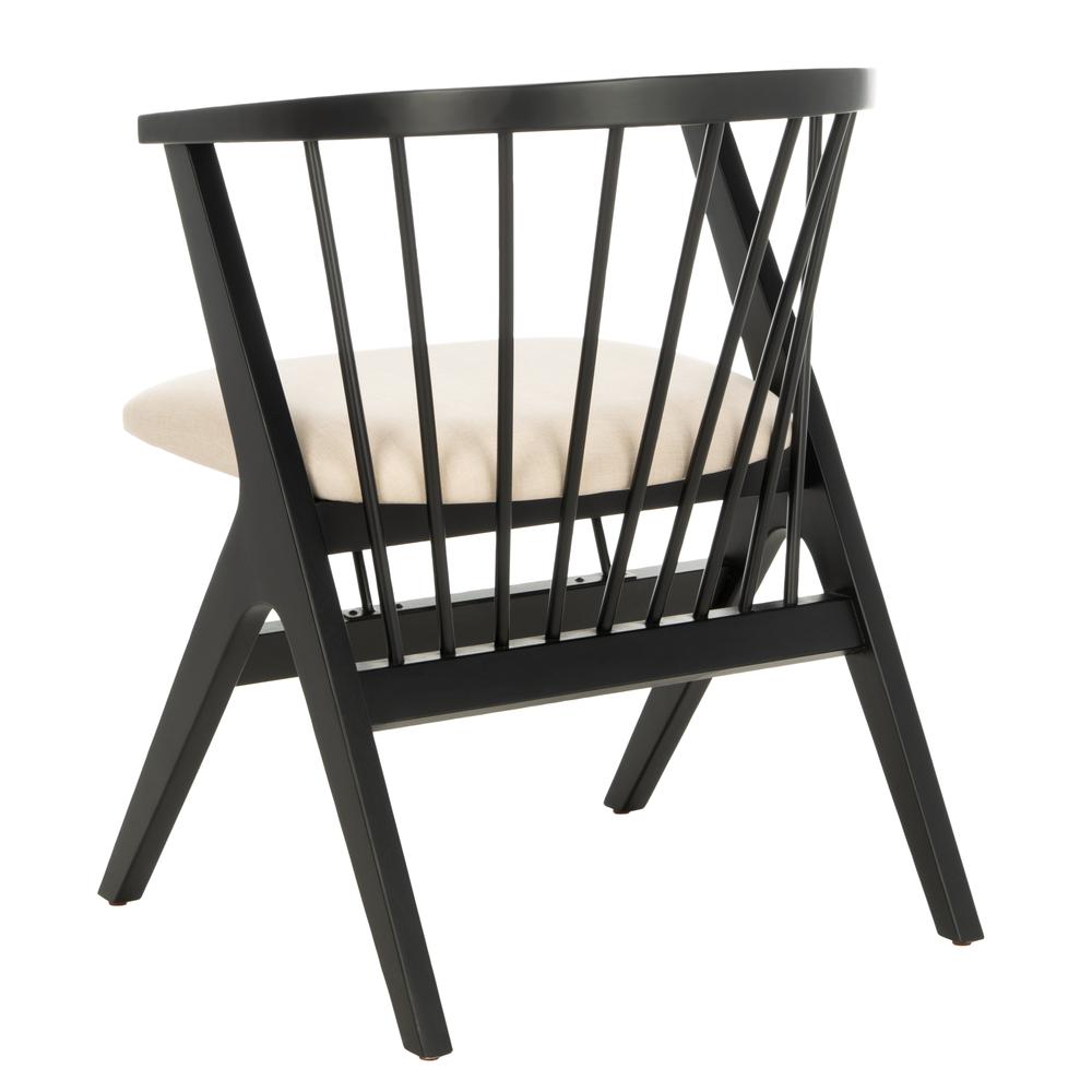 Noah Spindle Dining Chair, Black/Beige, Set of 2. Picture 4