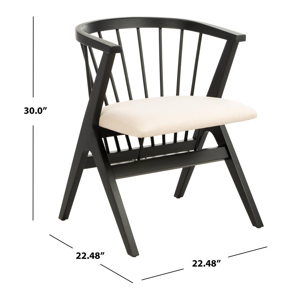 Noah Spindle Dining Chair, Black/Beige, Set of 2. Picture 7