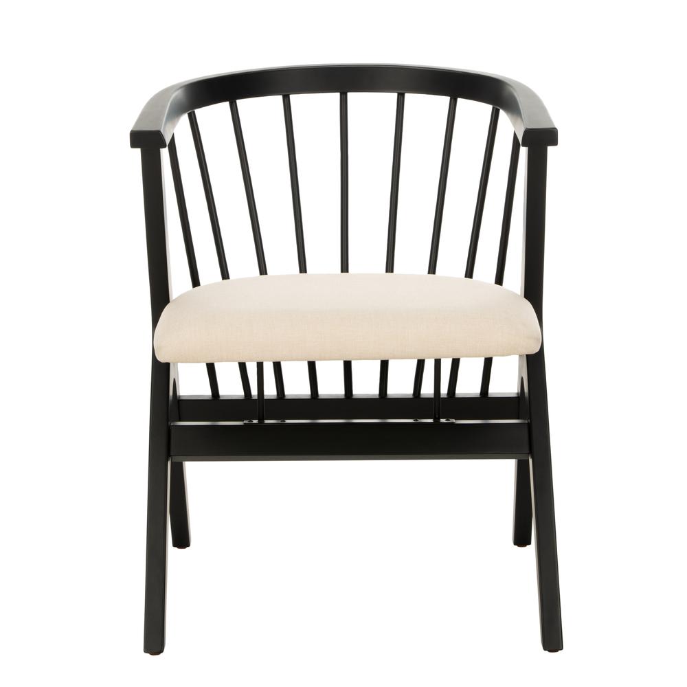 Noah Spindle Dining Chair, Black/Beige, Set of 2. Picture 2