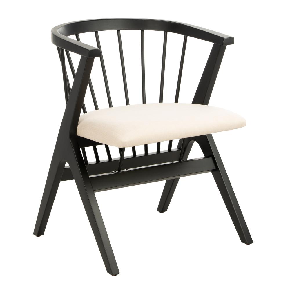 Noah Spindle Dining Chair, Black/Beige, Set of 2. Picture 11