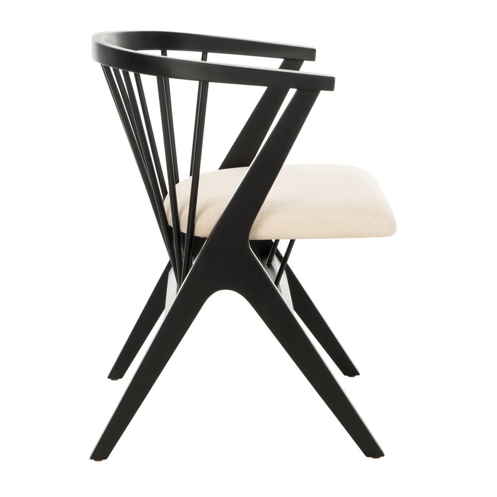 Noah Spindle Dining Chair, Black/Beige, Set of 2. Picture 12