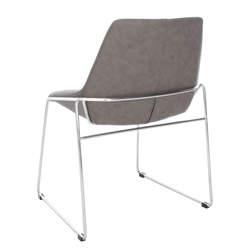 Alexis Mid Century Dining Chair, Matte Ash Grey. Picture 3