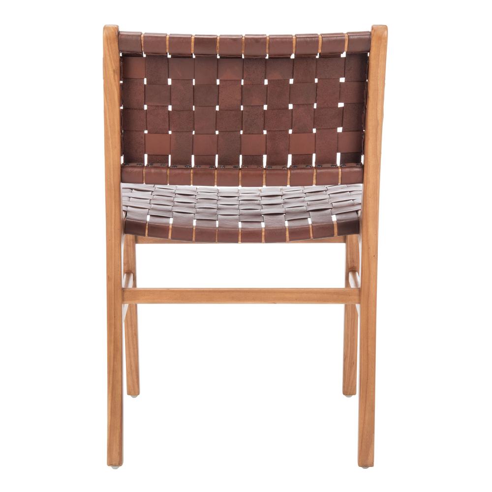 Taika Woven Leather Dining Chair, Cognac/Natural (Set of 2). Picture 4