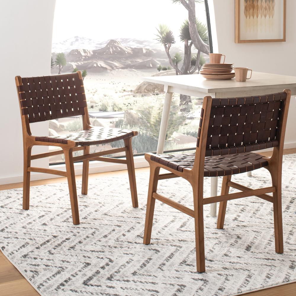 Taika Woven Leather Dining Chair, Cognac/Natural (Set of 2). Picture 10
