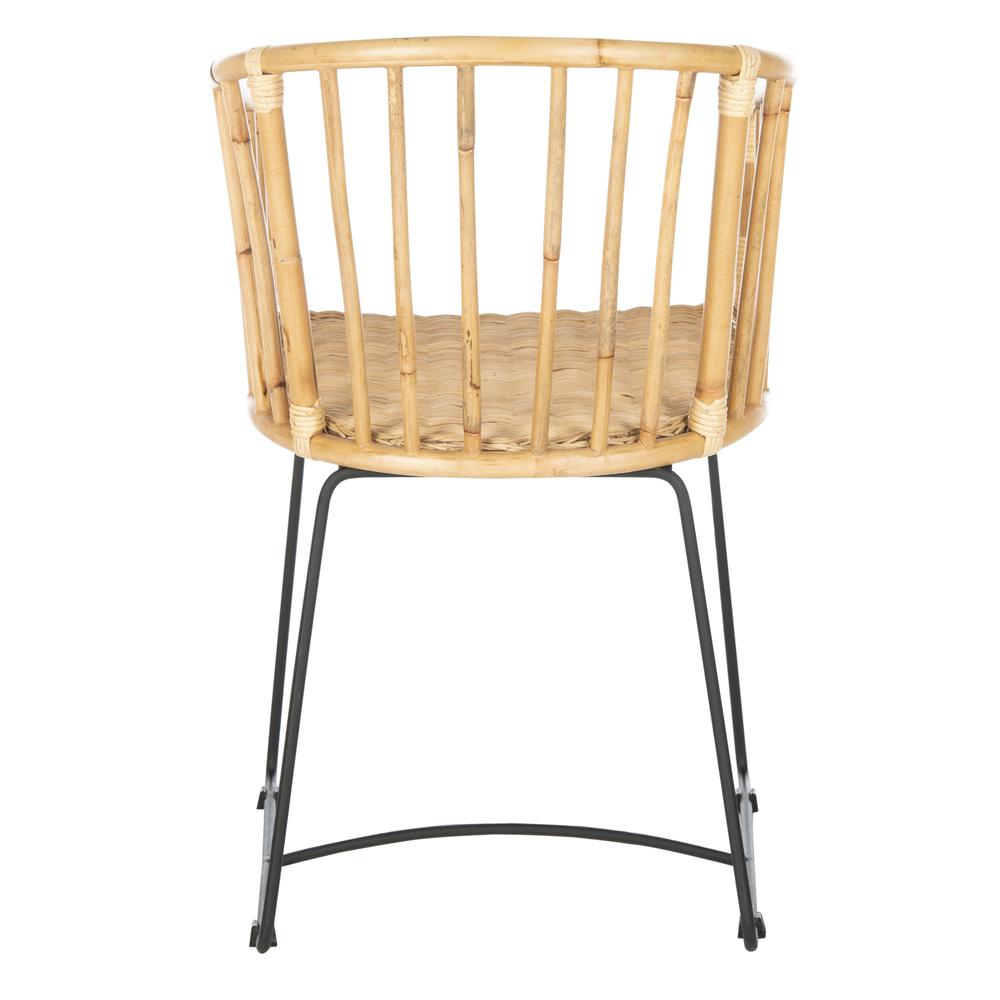 Siena Rattan Barrel Dining Chair, Natural/Black. Picture 2