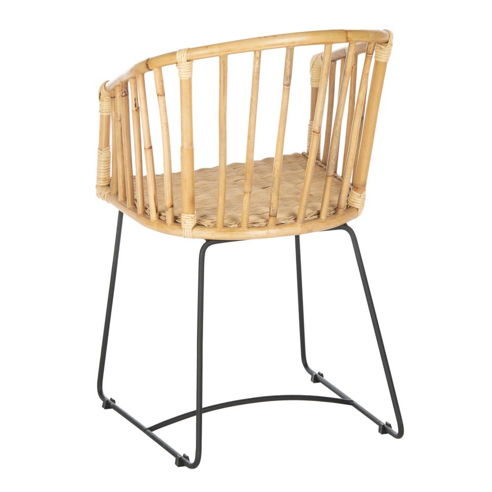 Siena Rattan Barrel Dining Chair, Natural/Black. Picture 3