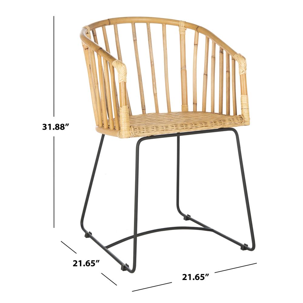 Siena Rattan Barrel Dining Chair, Natural/Black. Picture 6