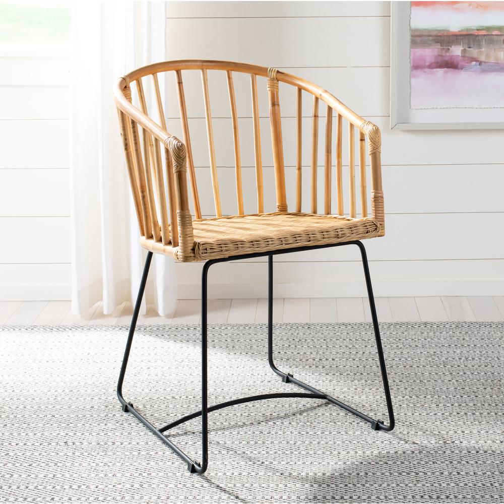 Siena Rattan Barrel Dining Chair, Natural/Black. Picture 8