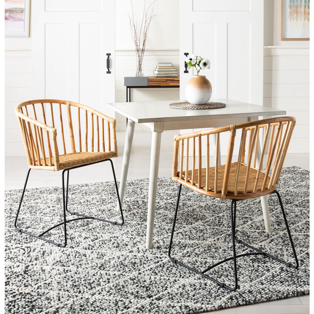 Siena Rattan Barrel Dining Chair, Natural/Black. Picture 10