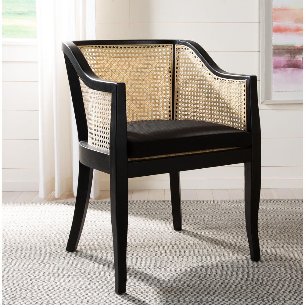 Rina  Dining Chair, Black/Natural. Picture 1