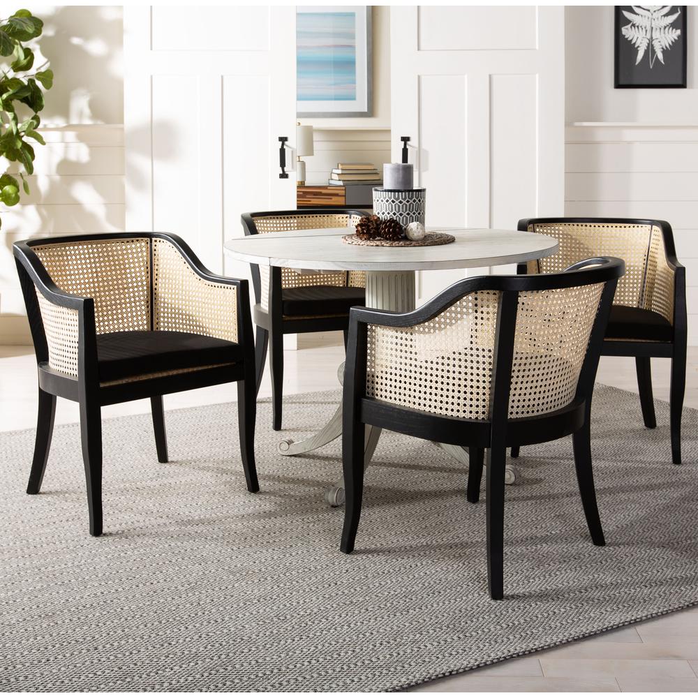 Rina  Dining Chair, Black/Natural. Picture 3