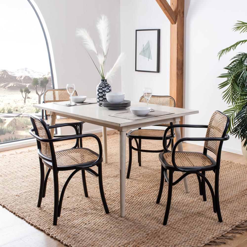 Keiko Cane Dining Chair, Black/Natural. Picture 9