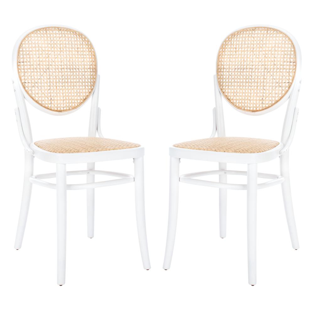Sonia Cane Dining Chair, White/Natural. Picture 11