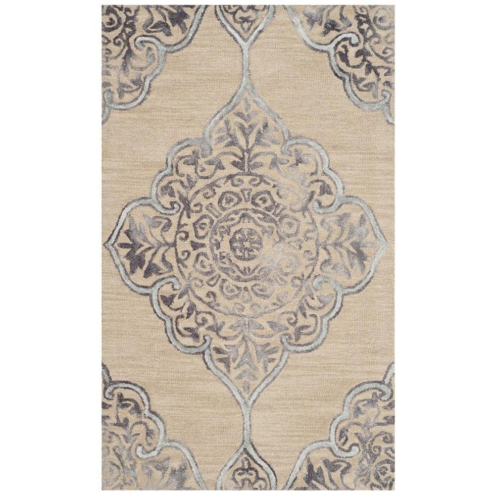 DIP DYE, BEIGE / BLUE, 3' X 5', Area Rug. Picture 1