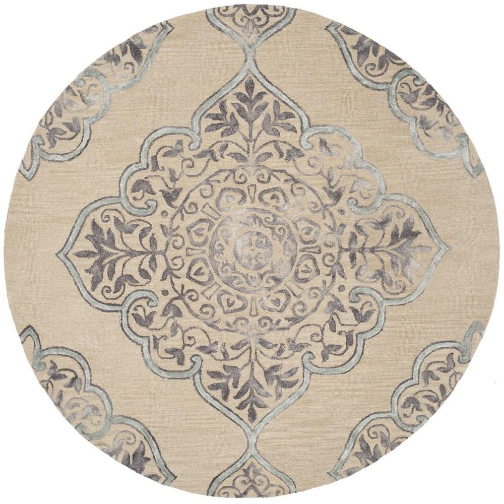 DIP DYE, BEIGE / BLUE, 7' X 7' Round, Area Rug, DDY510A-7R. Picture 1
