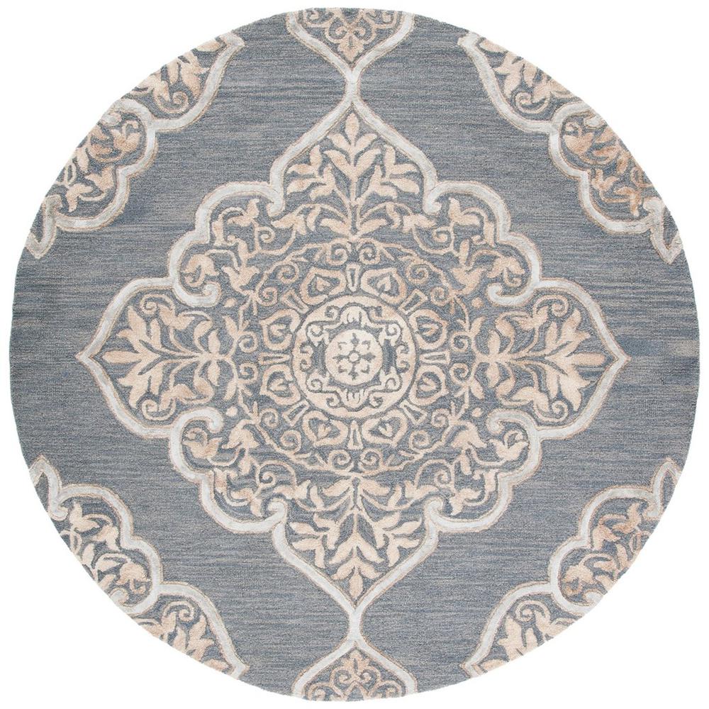 DIP DYE, SLATE / BEIGE, 7' X 7' Round, Area Rug. Picture 1