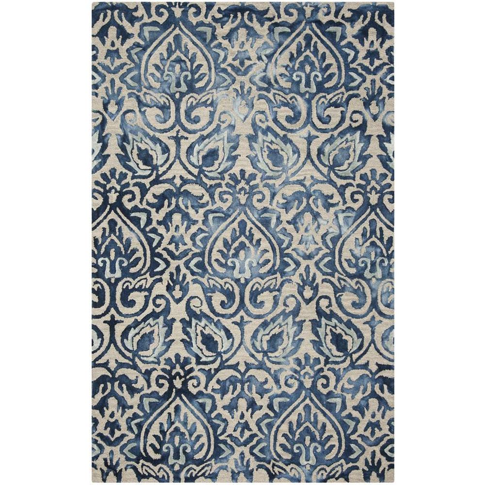DIP DYE, ROYAL BLUE / BEIGE, 5' X 8', Area Rug. Picture 1