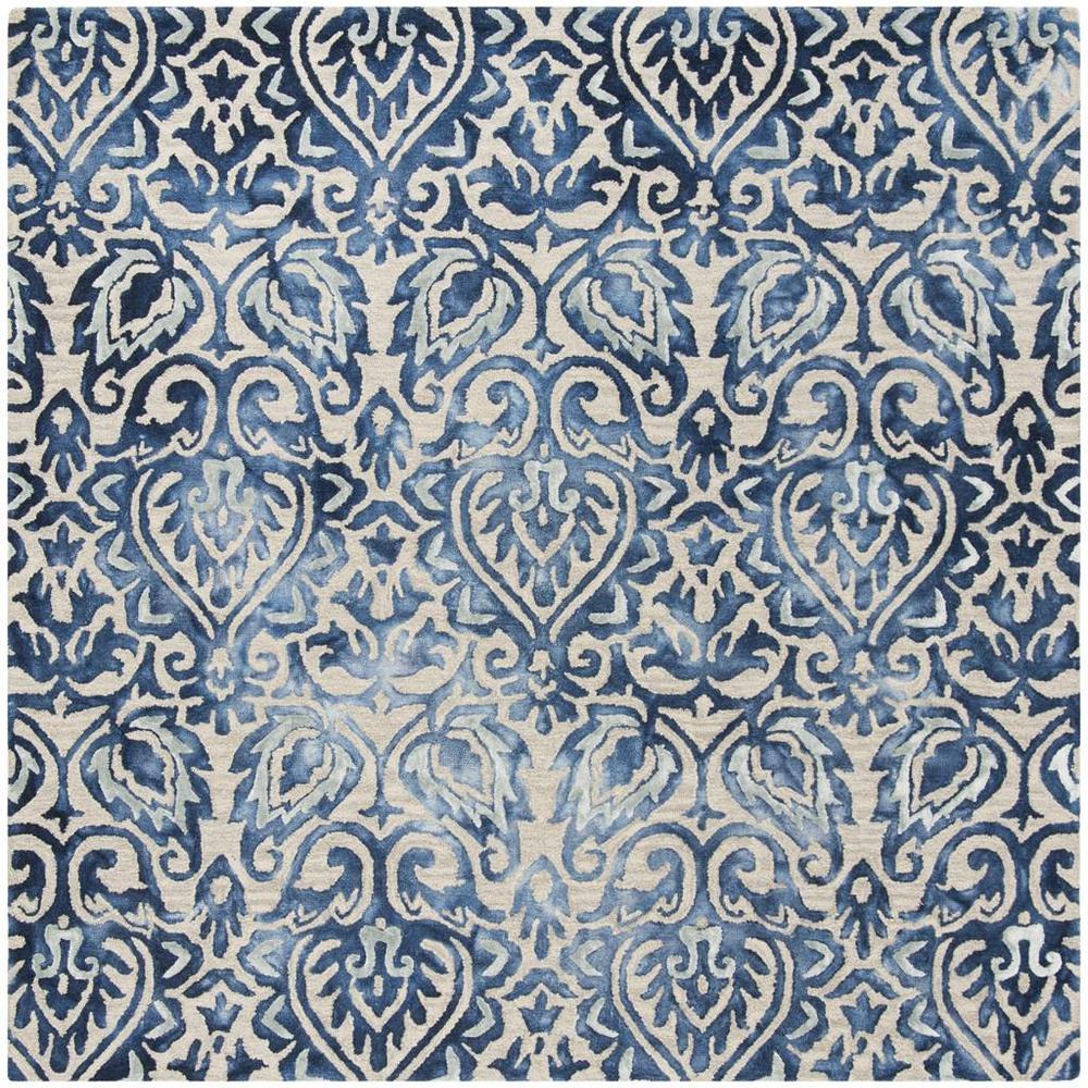DIP DYE, ROYAL BLUE / BEIGE, 7' X 7' Square, Area Rug. Picture 1