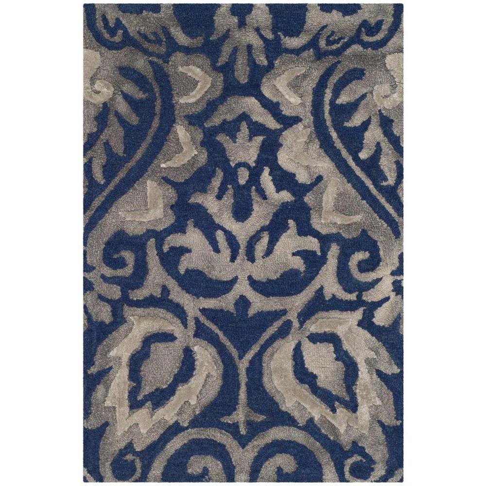 DIP DYE, NAVY / GREY, 2' X 3', Area Rug. Picture 1
