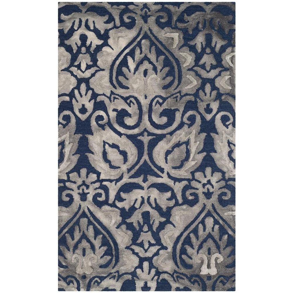 DIP DYE, NAVY / GREY, 3' X 5', Area Rug. Picture 1