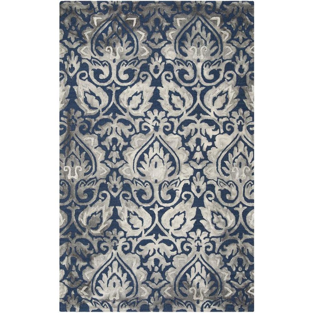 DIP DYE, NAVY / GREY, 5' X 8', Area Rug. Picture 1
