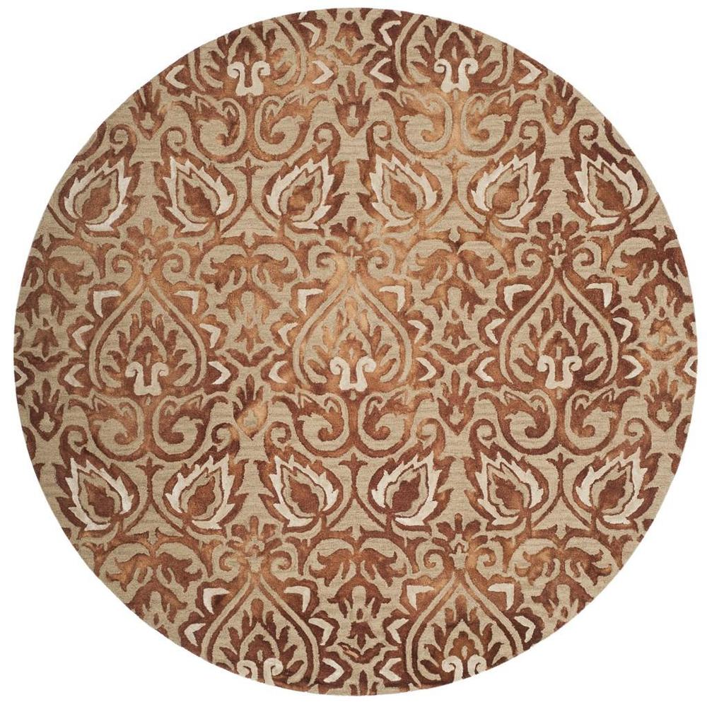 DIP DYE, COPPER / BEIGE, 7' X 7' Round, Area Rug. Picture 1
