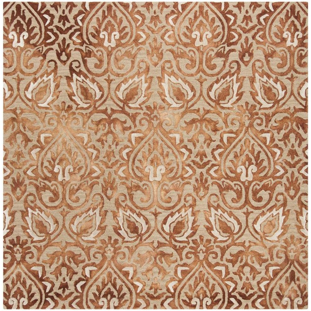 DIP DYE, COPPER / BEIGE, 7' X 7' Square, Area Rug. Picture 1