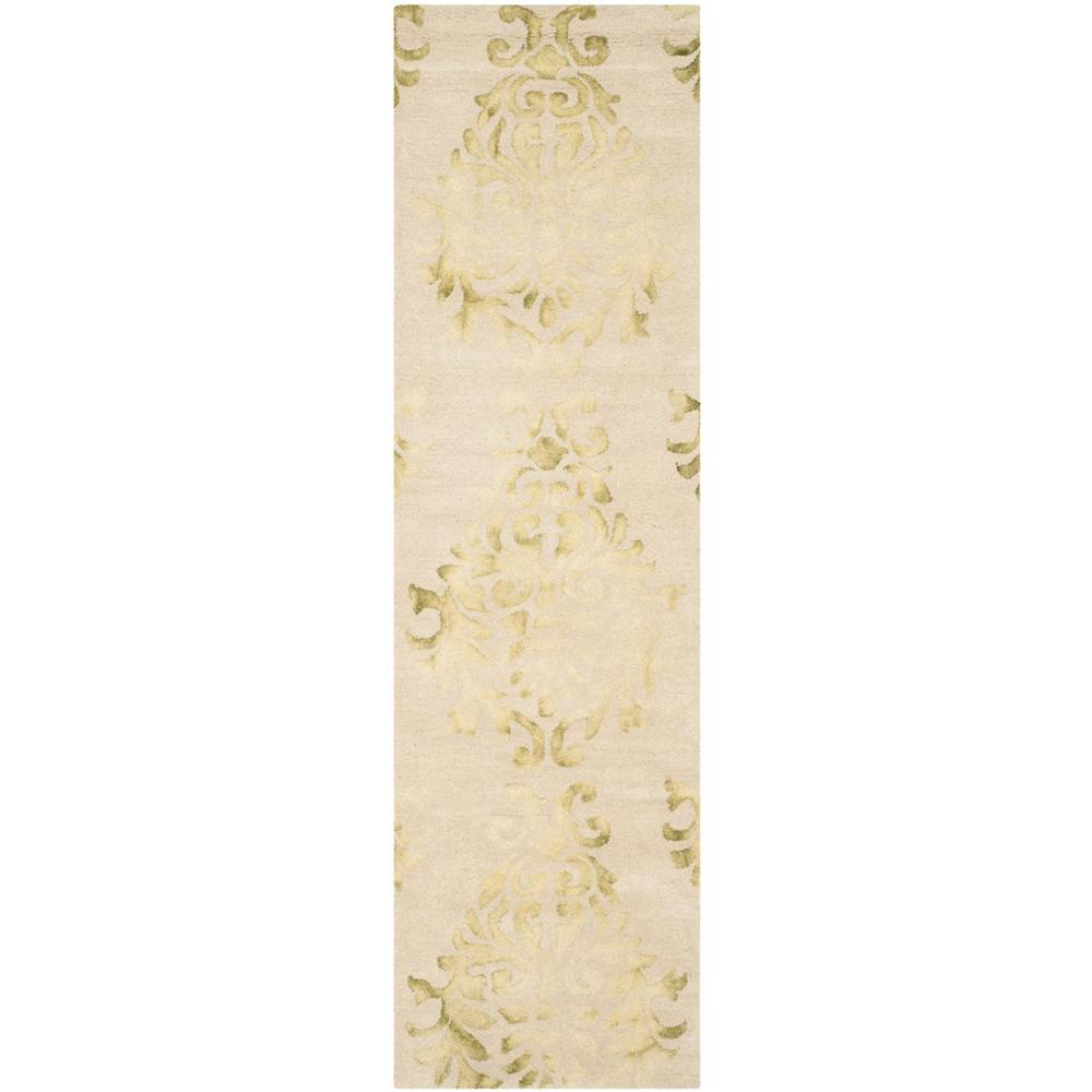 DIP DYE, BEIGE / GREEN, 2'-3" X 8', Area Rug. Picture 1